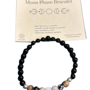 Pulsera de Fases Lunares con Piedras Naturales y Plata 925