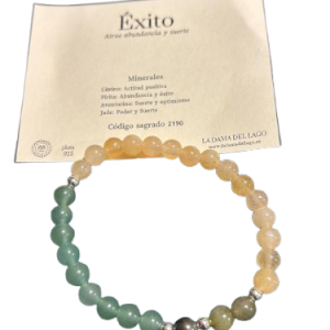 Pulsera Éxito con Minerales Naturales y Plata 925